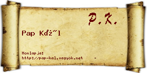 Pap Kál névjegykártya